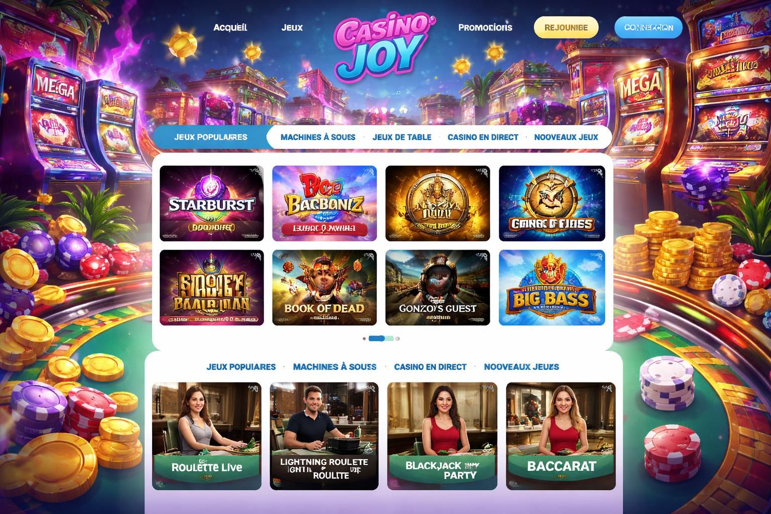 découvrez les meilleurs jeux sur casino joy et vivez une expérience unique alliant divertissement et gains exceptionnels. plongez dans l'univers passionnant des casinos en ligne dès aujourd'hui !